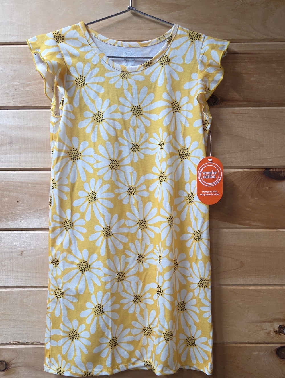 wonder nation Yellow and White Daisy Print Casual Dress